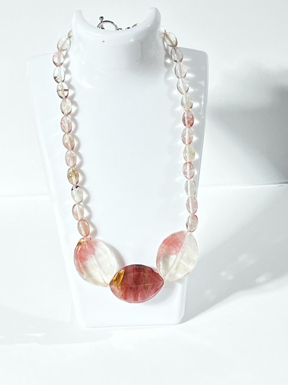 Gorgeous Hematoid Rose Quartz Beaded Artisan Necklace